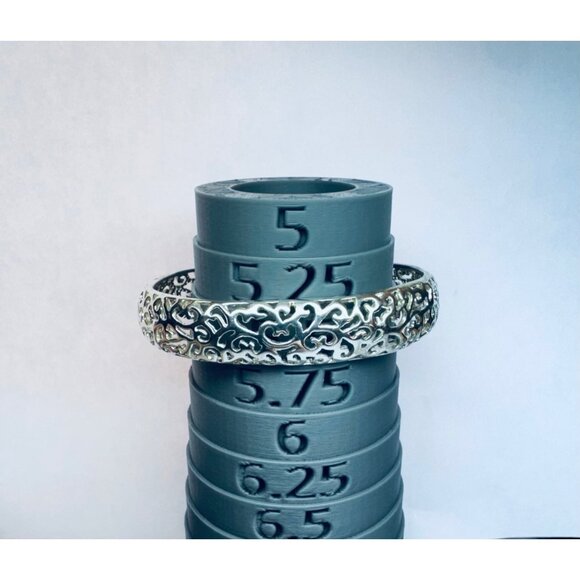 Sterling Silver 925 Filigree Cuff Bracelet • Estate Jewelry • Size 5.50 Inch - Picture 5 of 9